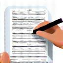 Hand writing on a notepad, symbolizing manual data input