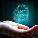 A hand interacting with a holographic health interface, symbolizing wellness technology.