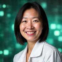 Illustration of a privacy officer explaining data protection with digital elements.